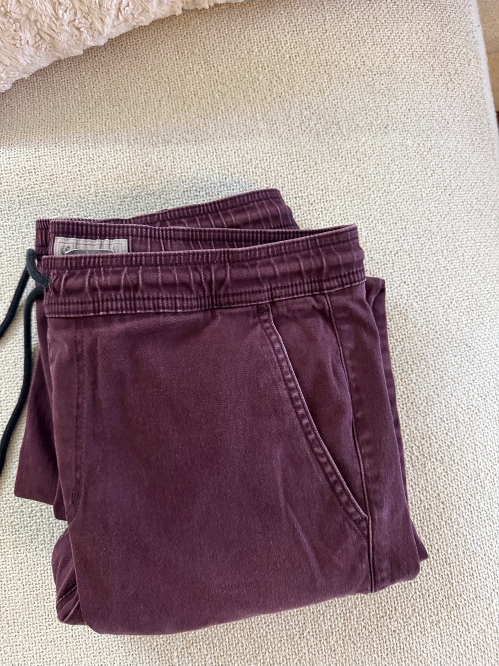 Charles and a half Men's burgundy Jogger Pants - Casual Drawstring Sweatpants M